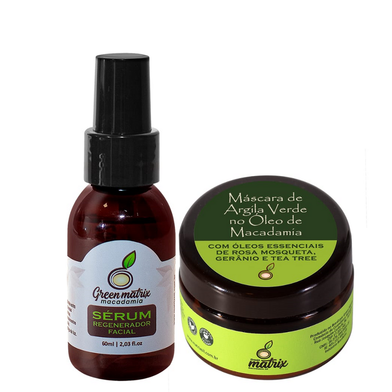 Kit skincare macadâmia Green Matrix + embalagem de presente Cleantella